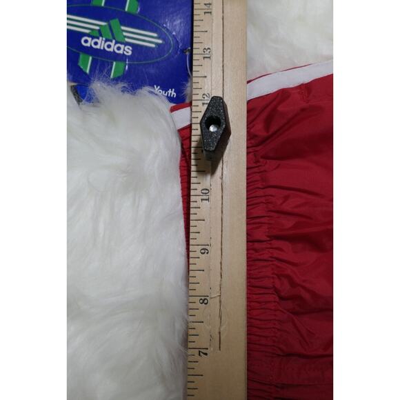 NWT Y2K 90s Rare Adidas Vintage Nylon Red TEAM Track Pants Youth Large - Picture 9 of 12